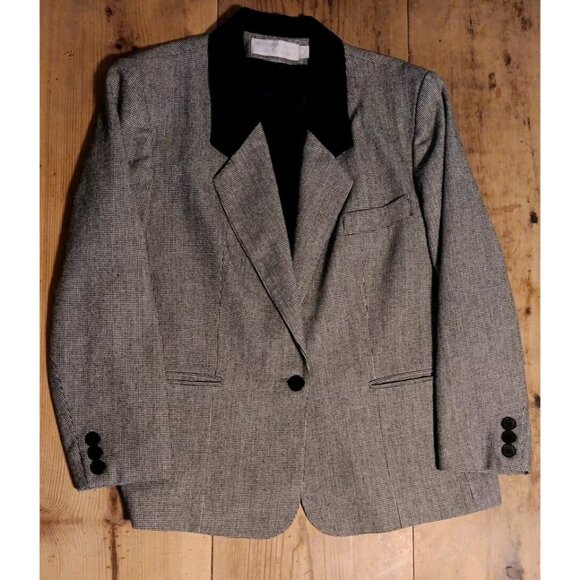 Evan Picone Skirt Suit Womens 16 Wool Blazer Career Classic Velvet Trim Union - Picture 2 of 12